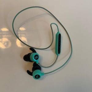 Blue JBL Reflect Mini Wireless/Bluetooth Headphones